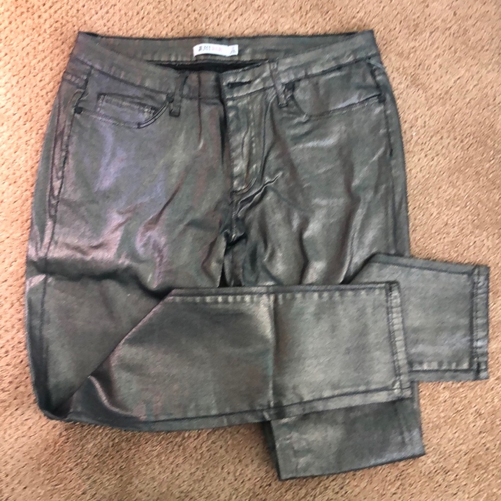 🟢 Justfab Gold and Black Jeans Metallic